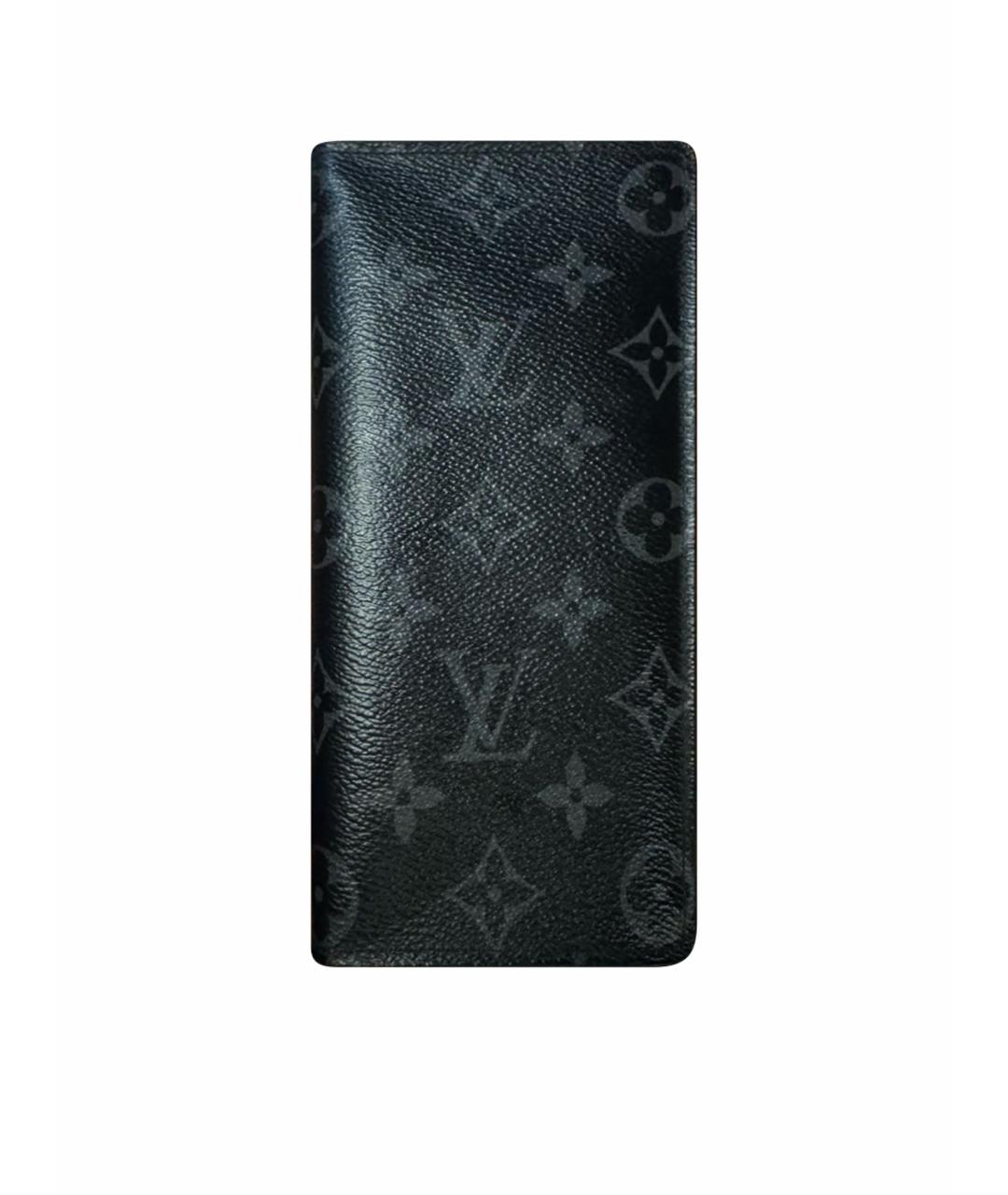 LOUIS VUITTON Черный кожаный кошелек, фото 1