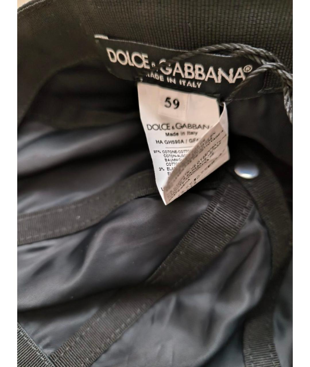 DOLCE&GABBANA Черная хлопковая кепка/бейсболка, фото 4