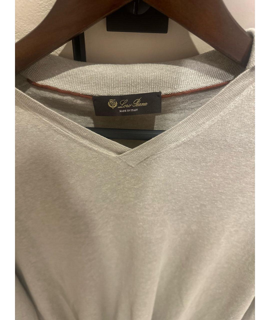 LORO PIANA Бежевый шелковый джемпер / свитер, фото 3