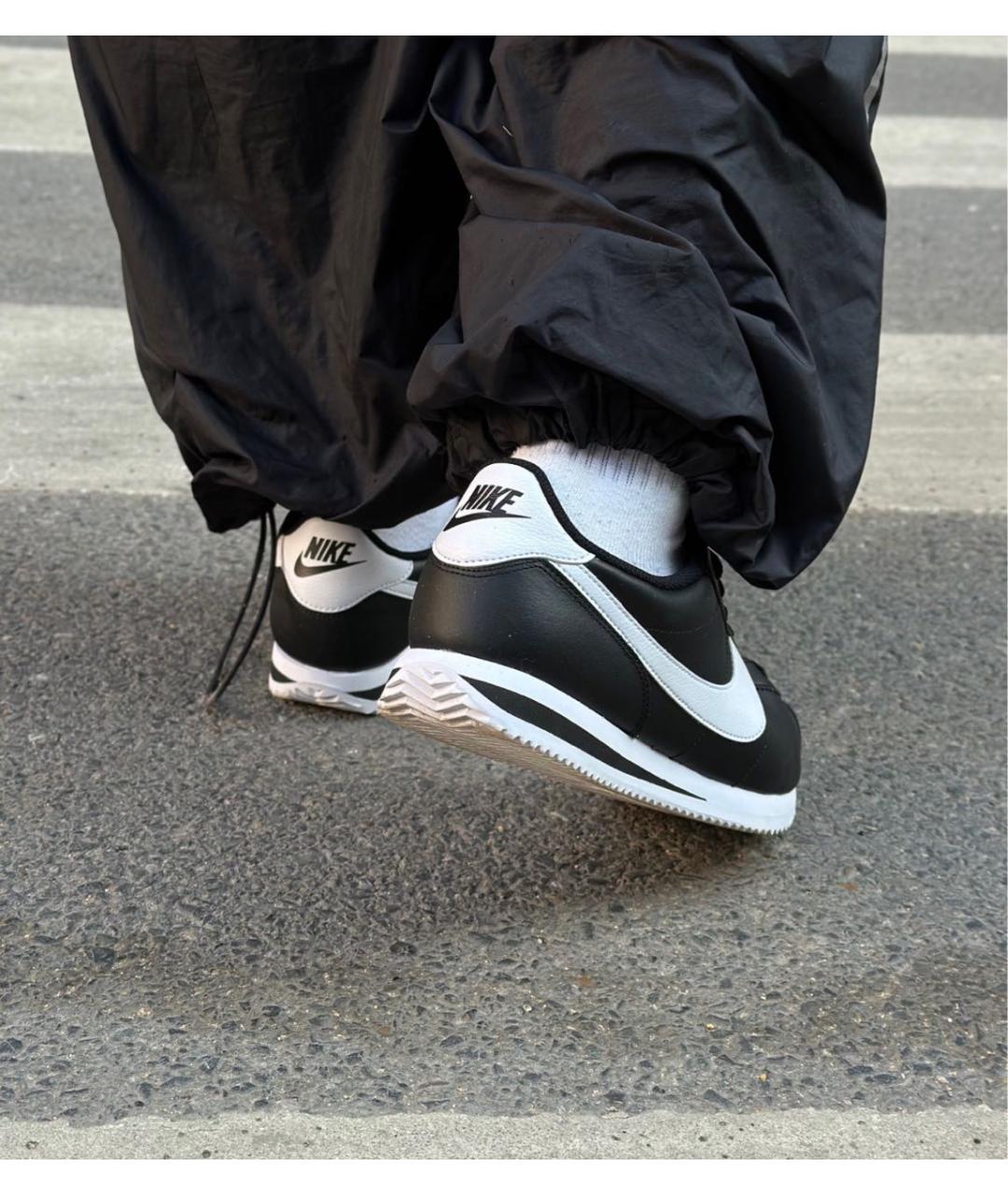NIKE Черные кожаные низкие кроссовки / кеды, фото 8