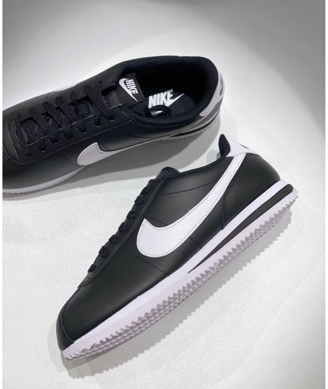 NIKE Черные кожаные низкие кроссовки / кеды, фото 6