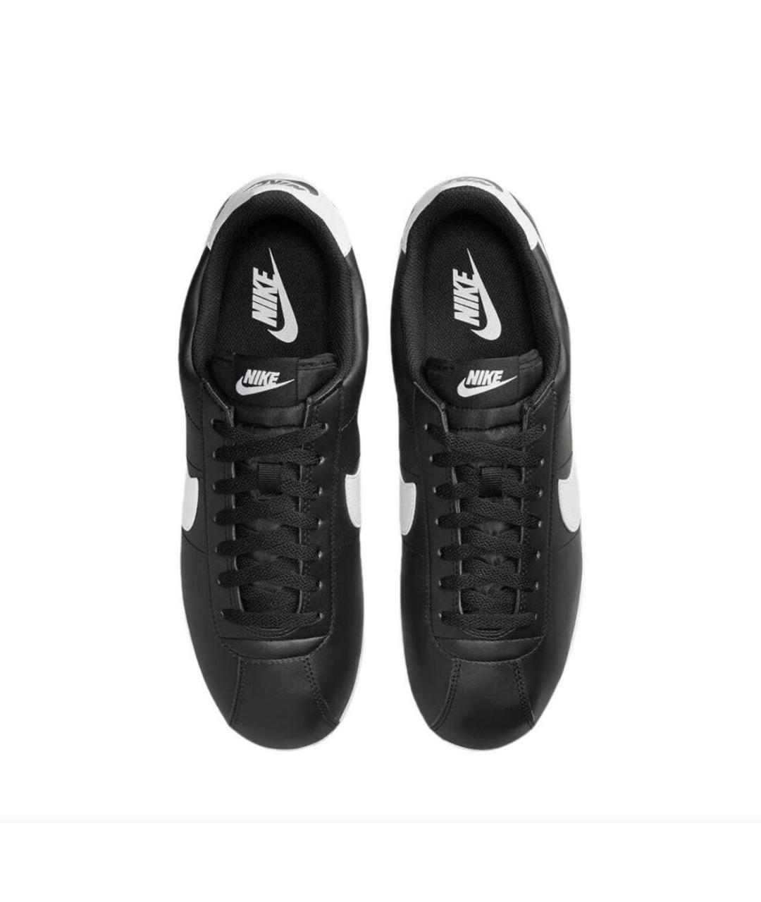 NIKE Черные кожаные низкие кроссовки / кеды, фото 3
