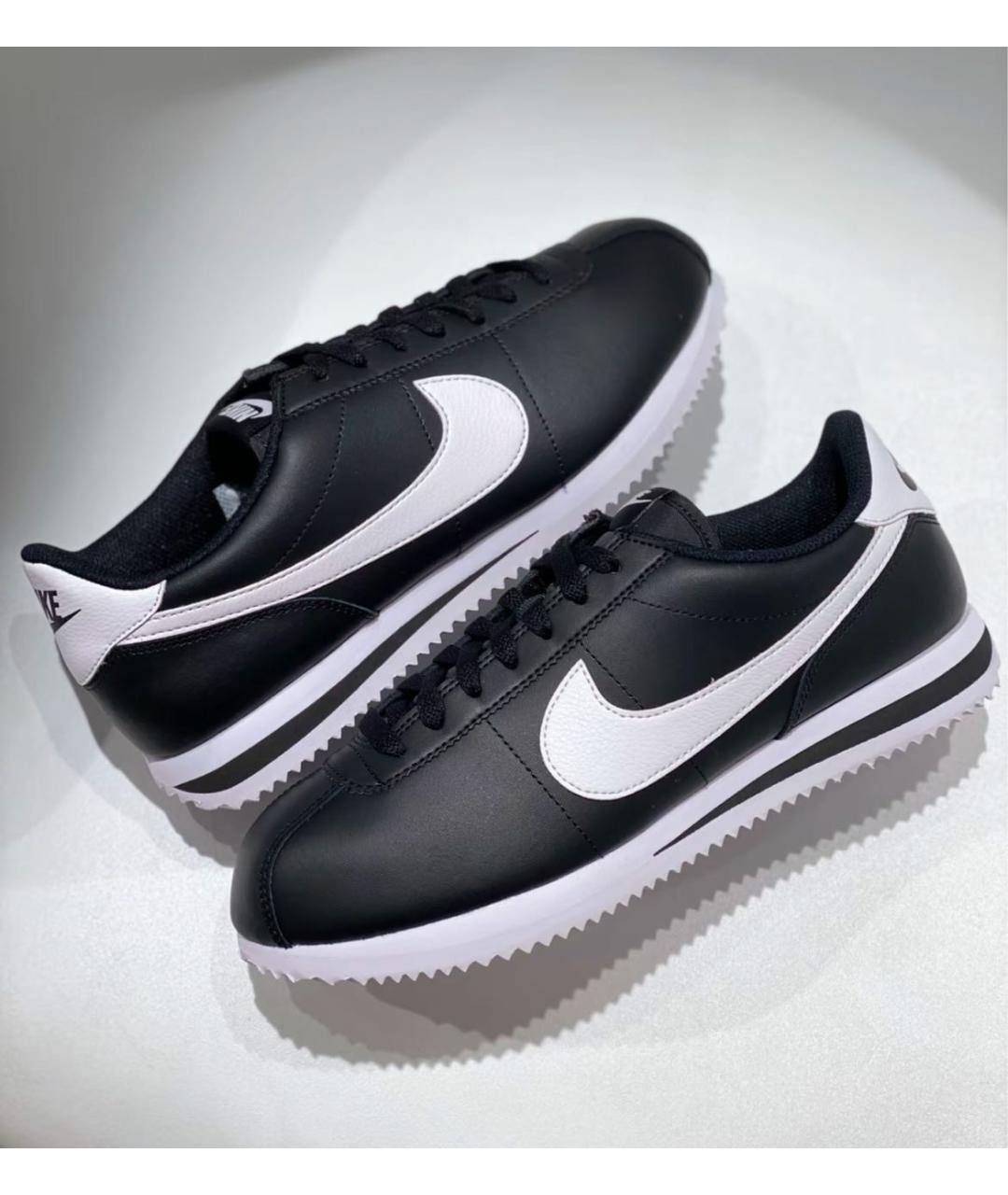 NIKE Черные кожаные низкие кроссовки / кеды, фото 5