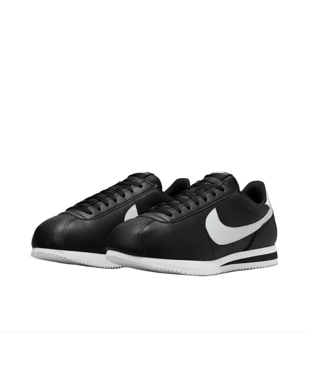 NIKE Черные кожаные низкие кроссовки / кеды, фото 2