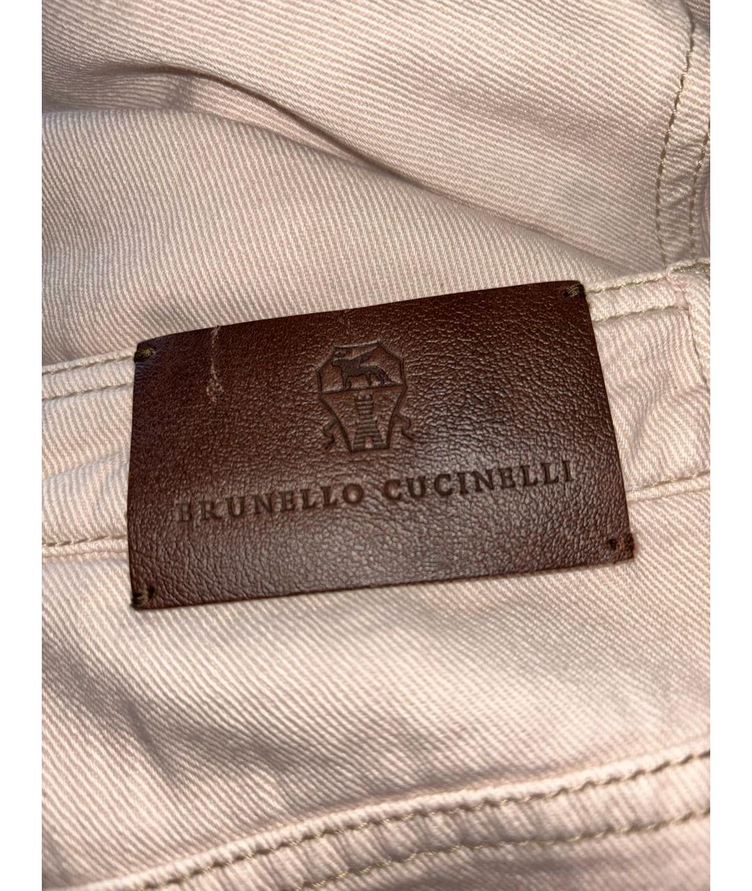 BRUNELLO CUCINELLI Бежевые хлопковые джинсы, фото 5