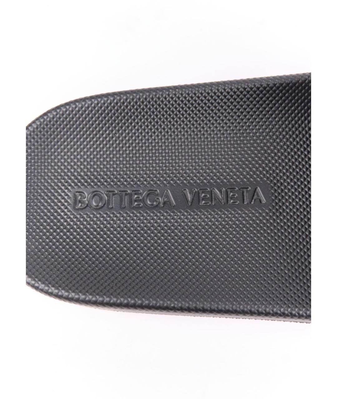 BOTTEGA VENETA Черные резиновые шлепанцы, фото 5
