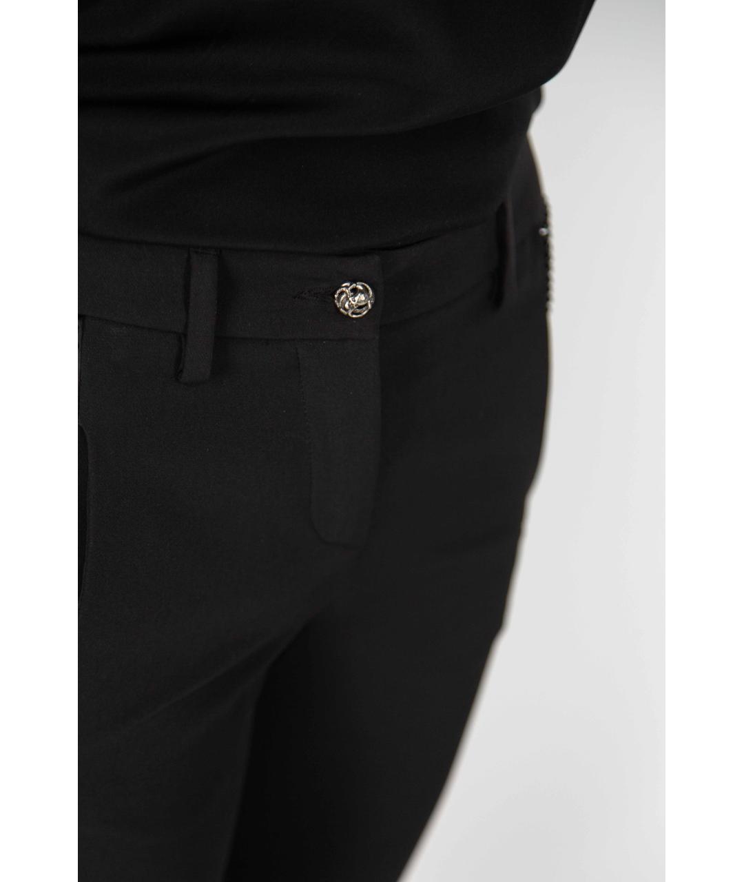 PHILIPP PLEIN Черные полиэстеровые брюки узкие, фото 4
