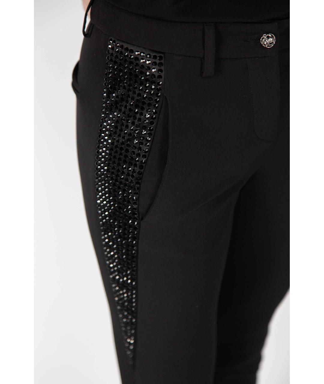 PHILIPP PLEIN Черные полиэстеровые брюки узкие, фото 5