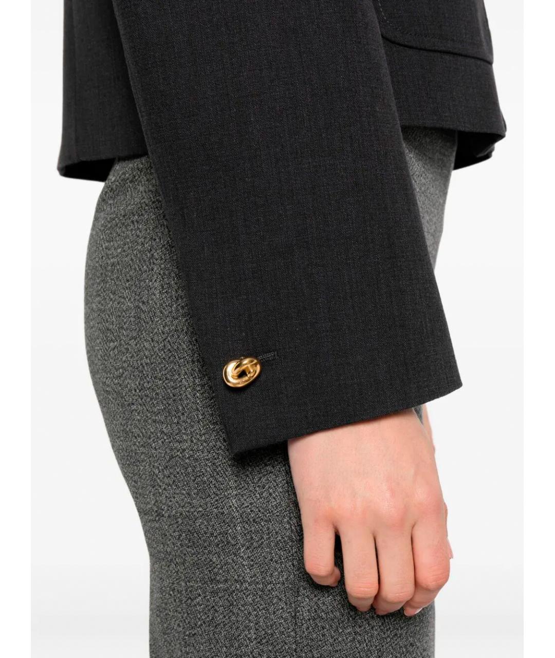 BOTTEGA VENETA Антрацитовый хлопковый жакет/пиджак, фото 3
