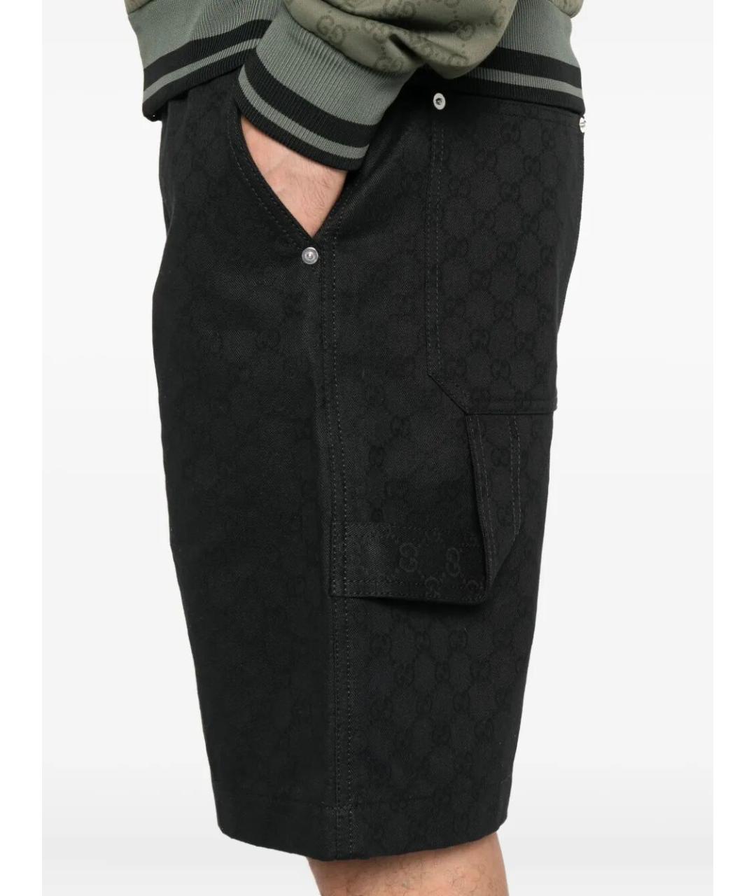 GUCCI Черные хлопковые шорты, фото 5