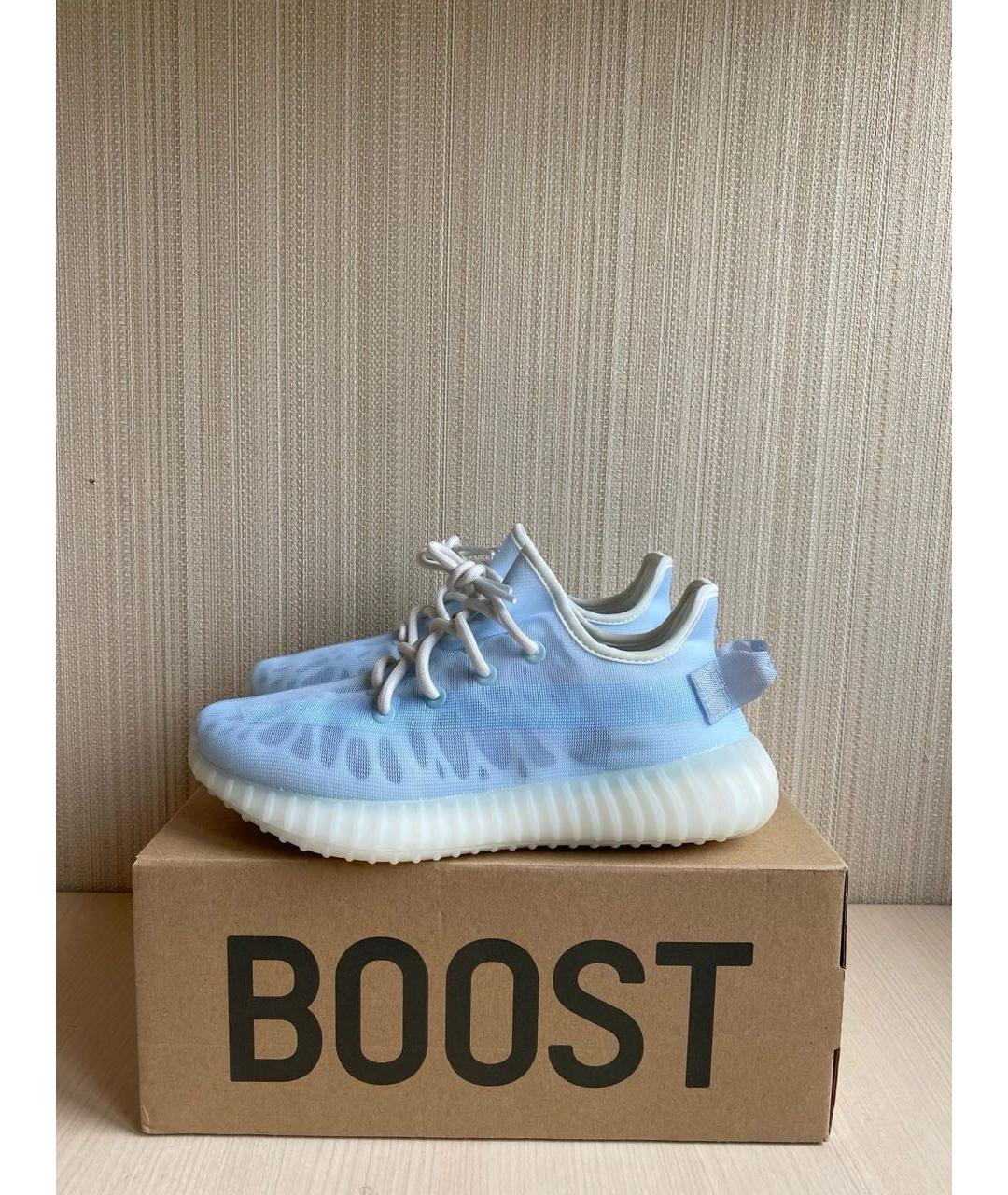 ADIDAS YEEZY Голубые текстильные низкие кроссовки / кеды, фото 2