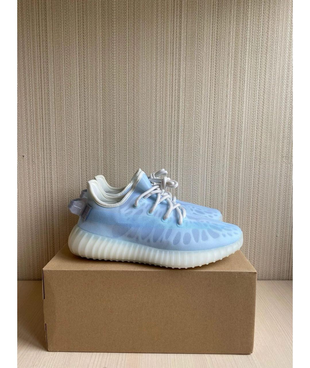 ADIDAS YEEZY Голубые текстильные низкие кроссовки / кеды, фото 3