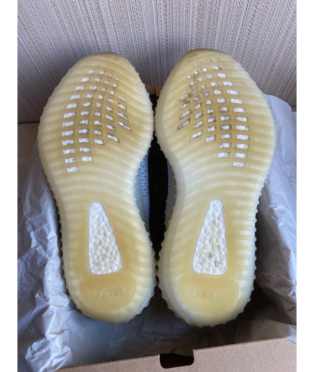 ADIDAS YEEZY Голубые текстильные низкие кроссовки / кеды, фото 4