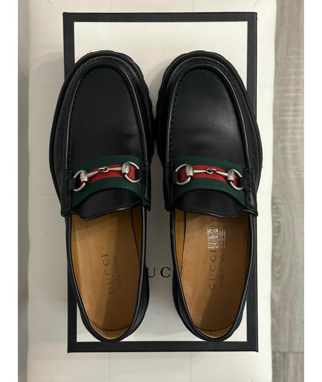 GUCCI Черные кожаные лоферы, фото 3