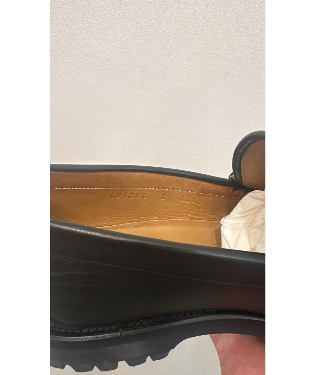 GUCCI Черные кожаные лоферы, фото 5