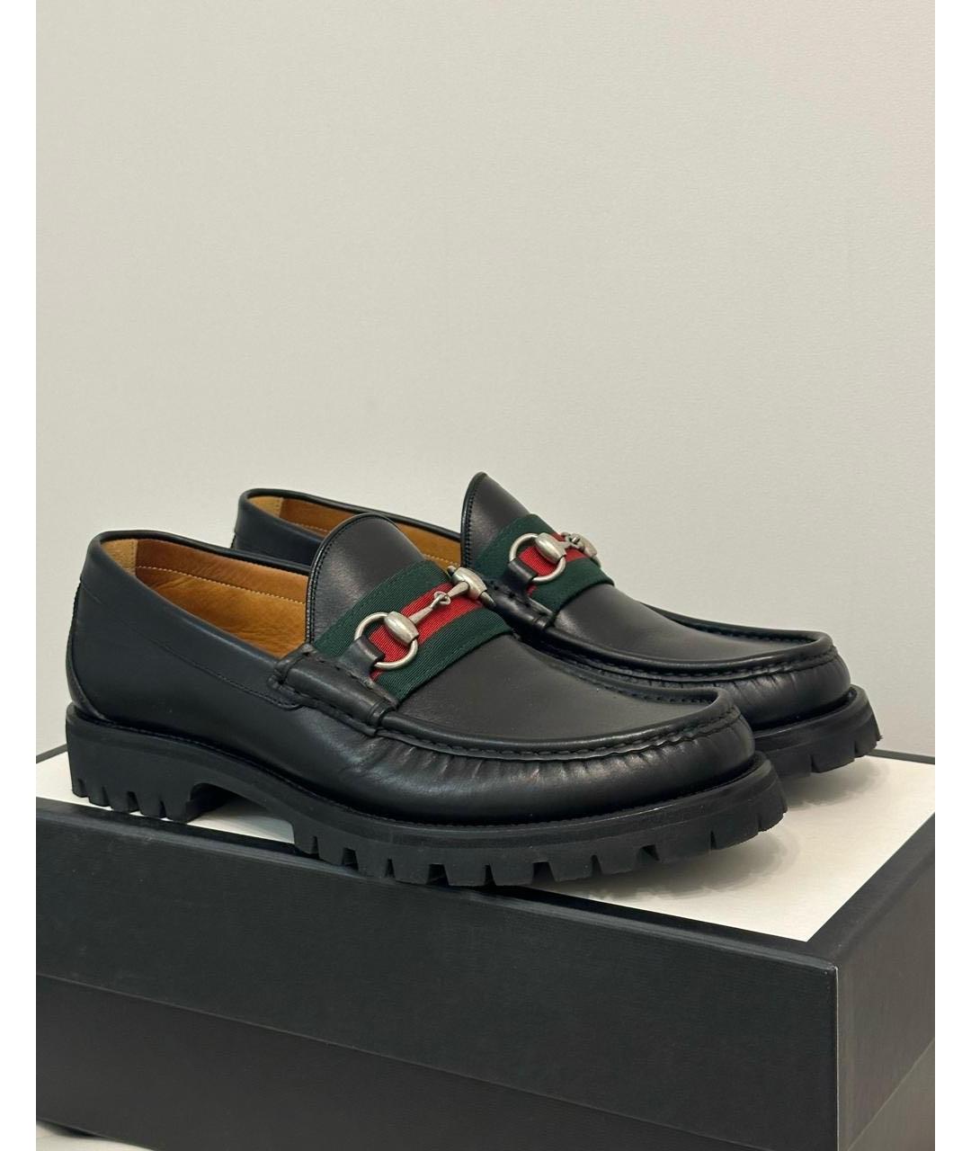 GUCCI Черные кожаные лоферы, фото 7