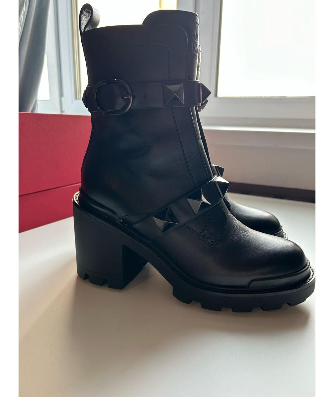 VALENTINO Черные кожаные ботинки, фото 9