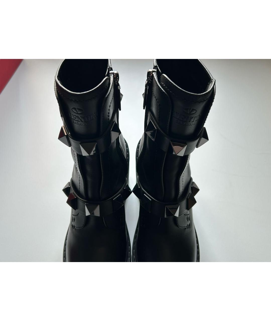 VALENTINO Черные кожаные ботинки, фото 8