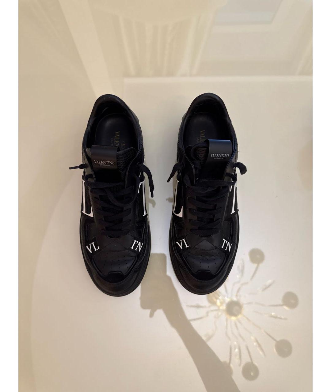 VALENTINO Черные кожаные низкие ботинки, фото 3