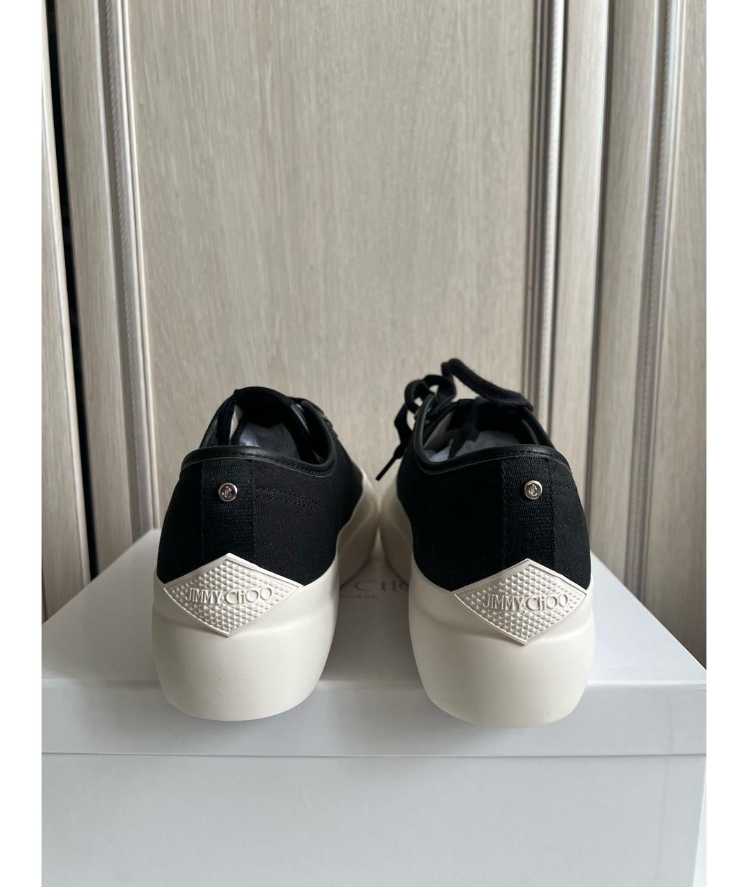 JIMMY CHOO Черные текстильные кеды, фото 4