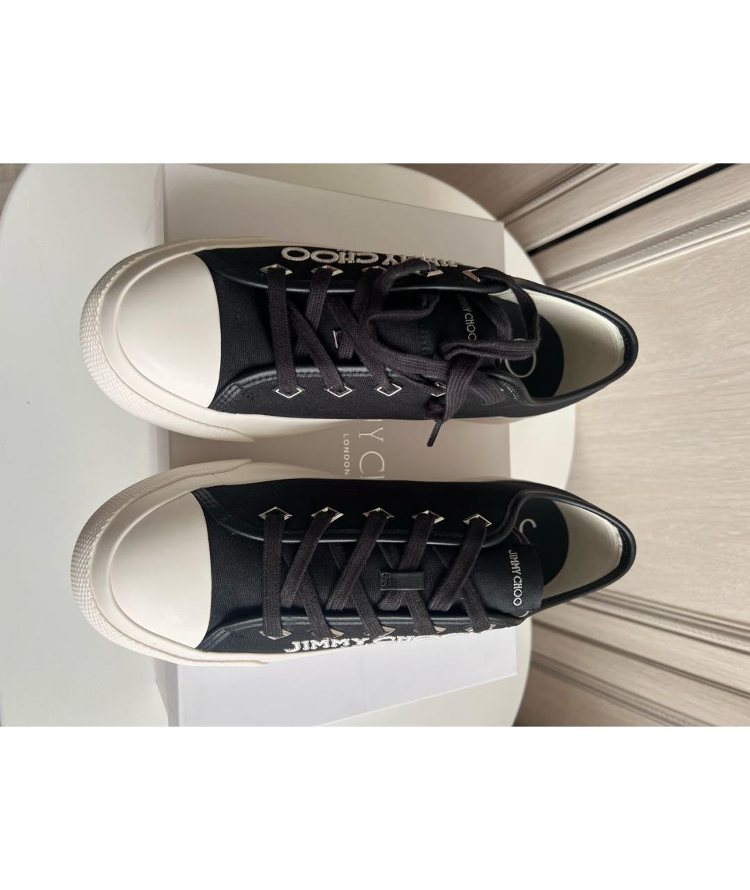 JIMMY CHOO Черные текстильные кеды, фото 2