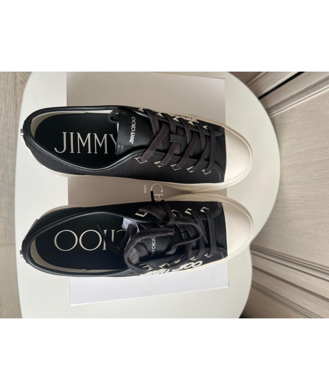 JIMMY CHOO Черные текстильные кеды, фото 3