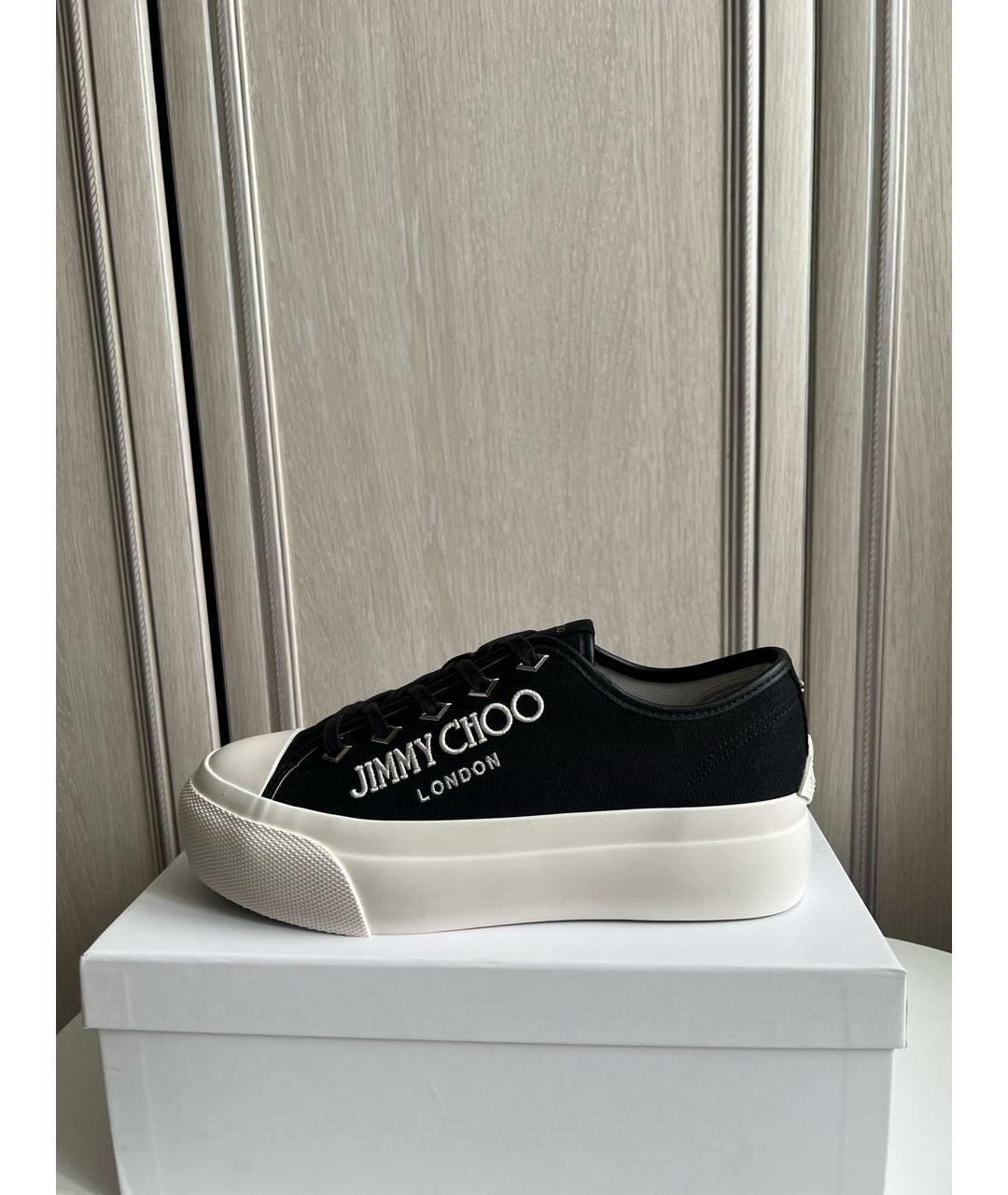 JIMMY CHOO Черные текстильные кеды, фото 5