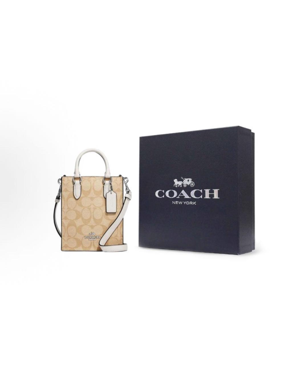 COACH Бежевая сумка тоут, фото 5