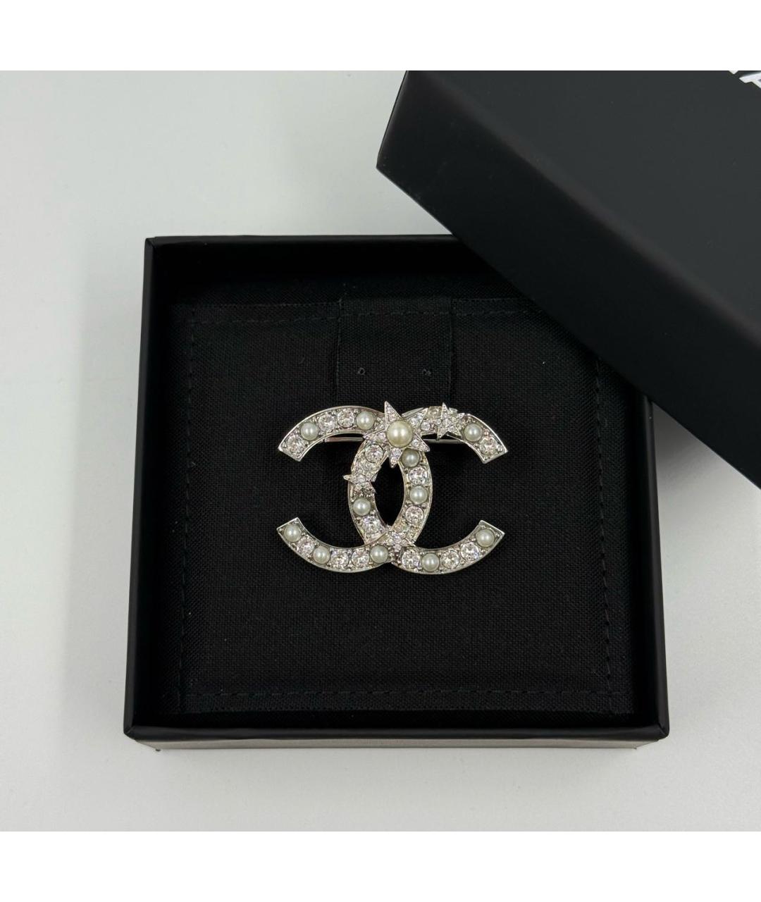 CHANEL Серебряная металлическая булавка / брошь, фото 4