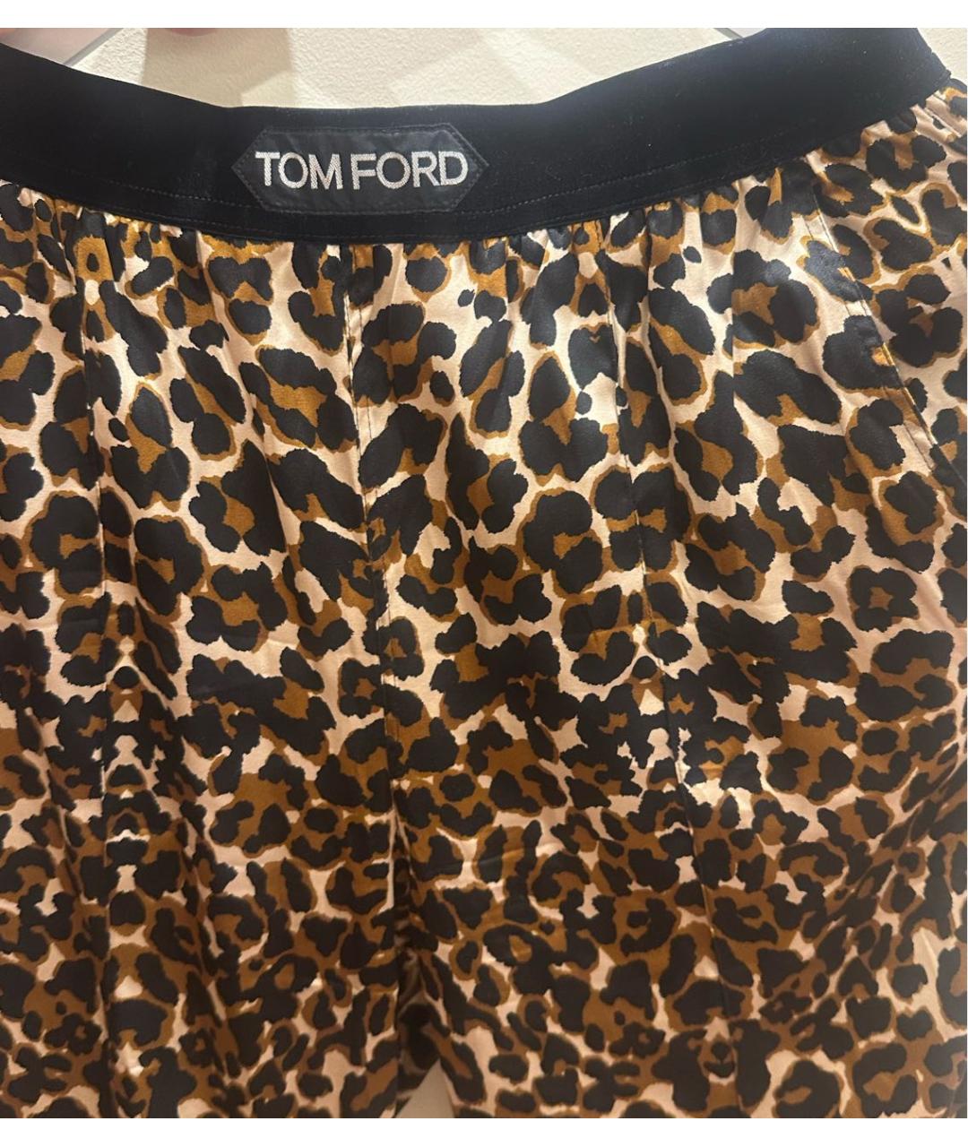 TOM FORD Коричневые шелковые прямые брюки, фото 4