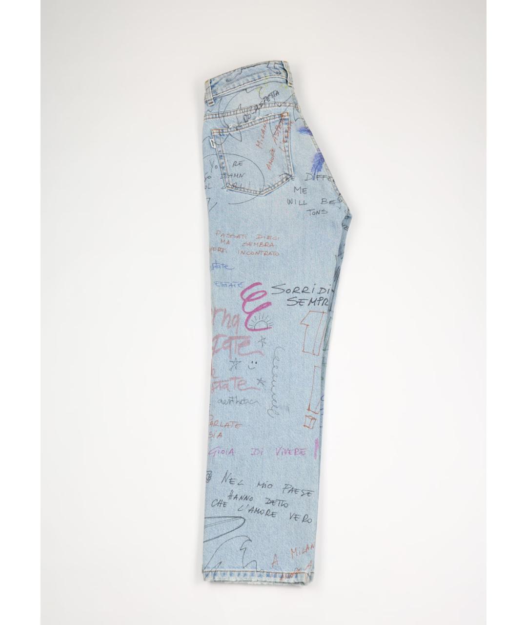 MSGM Голубые хлопковые прямые джинсы, фото 5