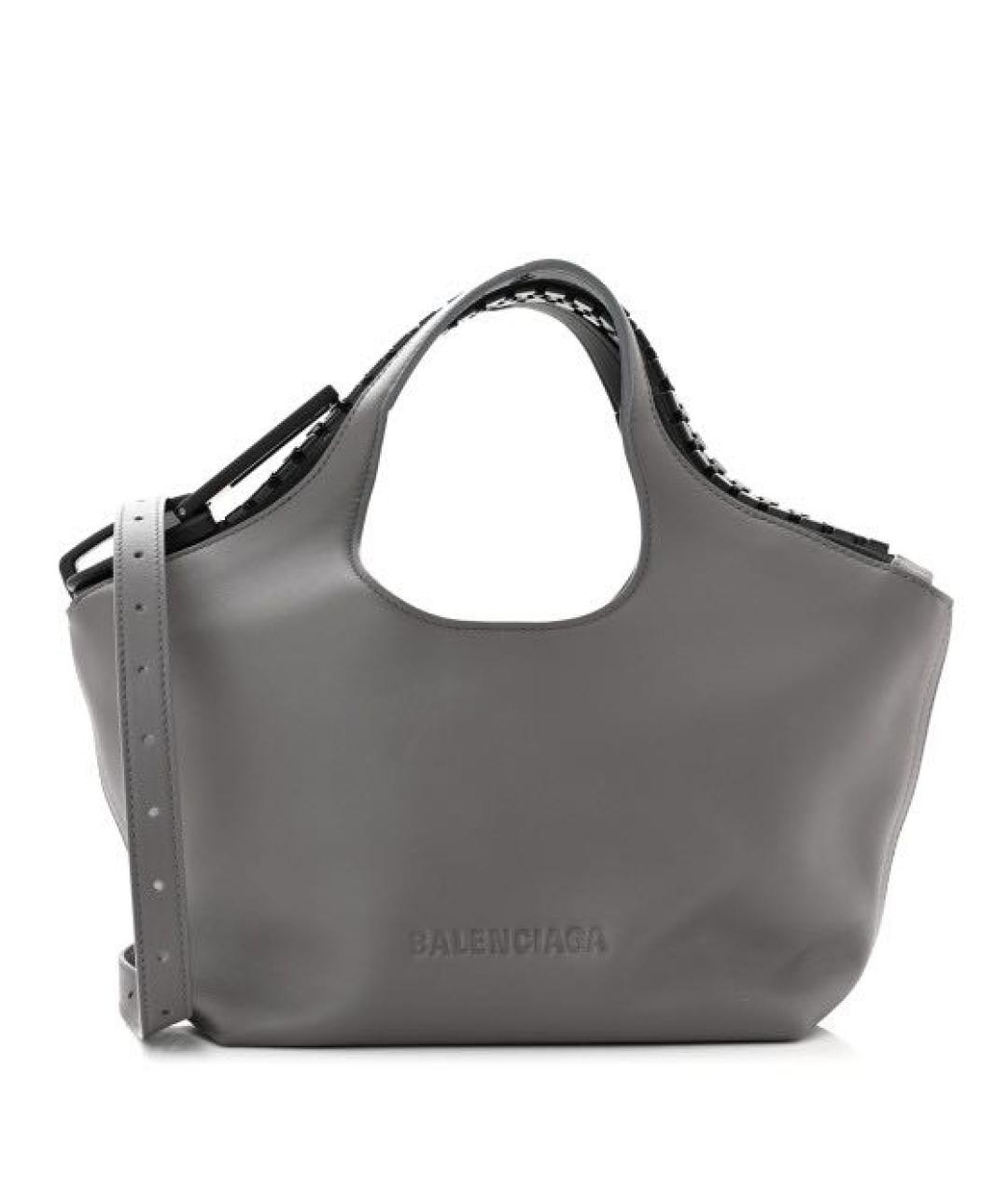 BALENCIAGA Серая кожаная сумка тоут, фото 9