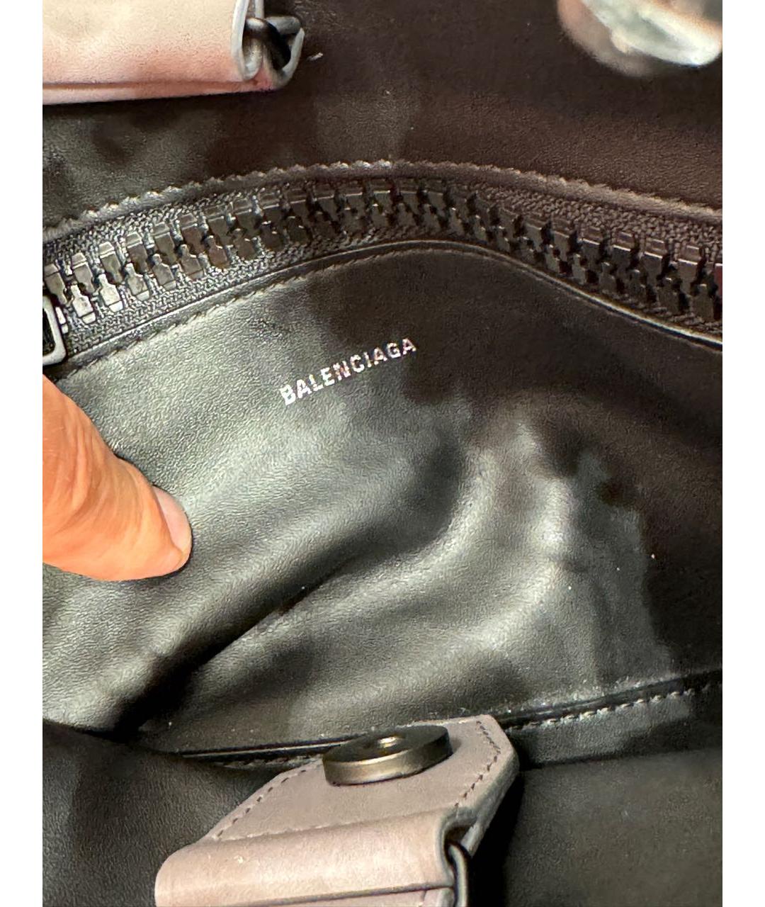 BALENCIAGA Серая кожаная сумка тоут, фото 8