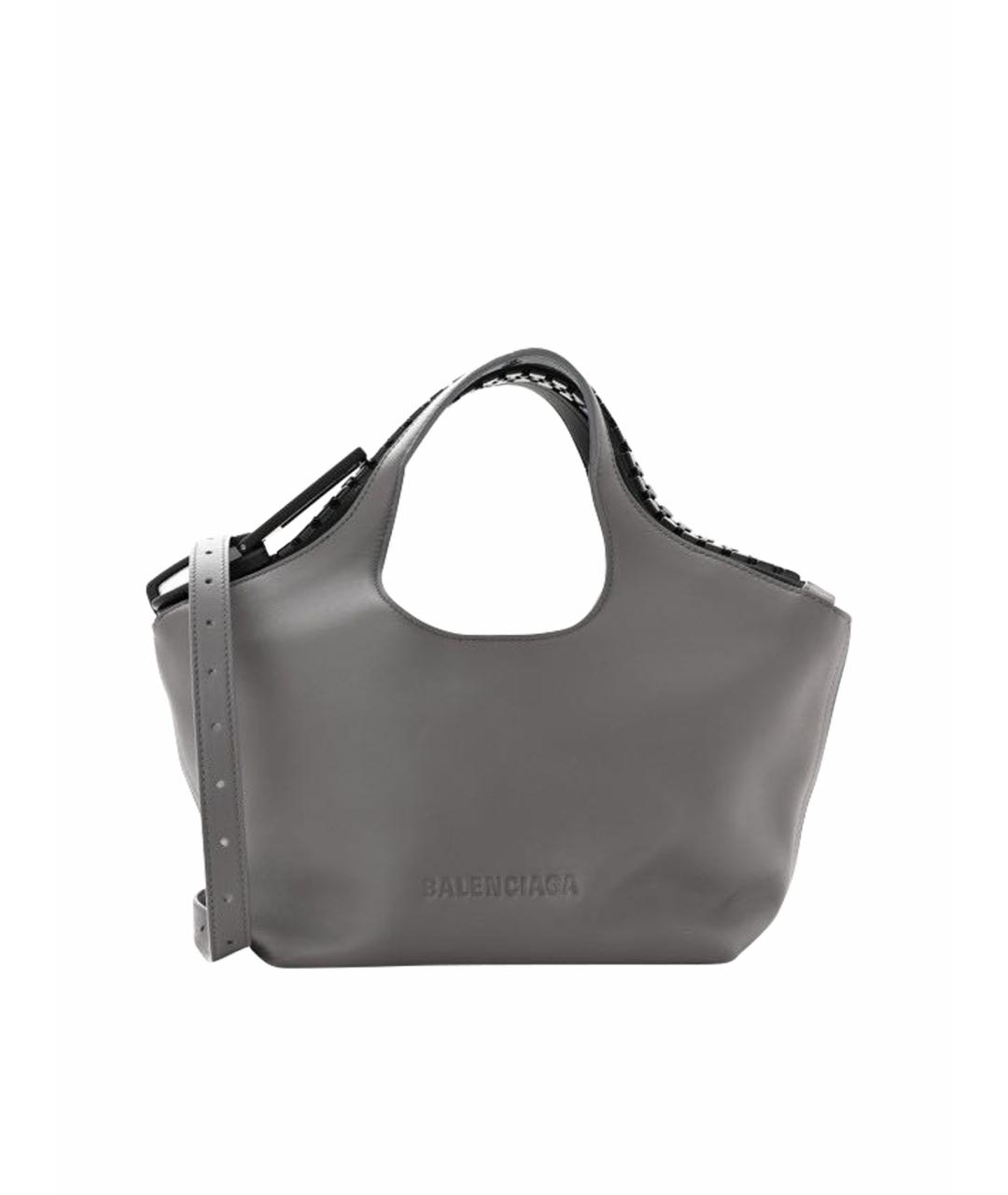BALENCIAGA Серая кожаная сумка тоут, фото 1