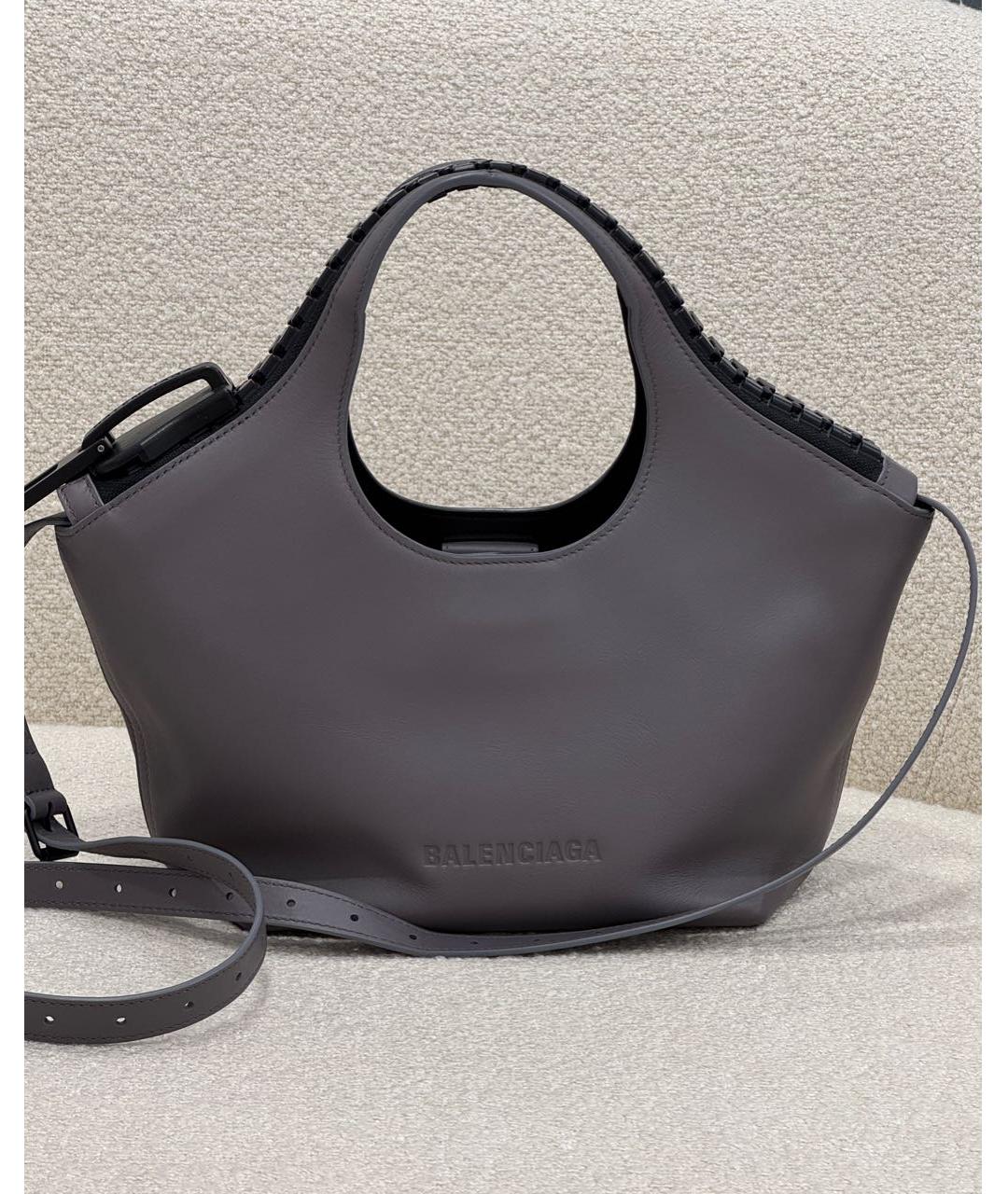 BALENCIAGA Серая кожаная сумка тоут, фото 2