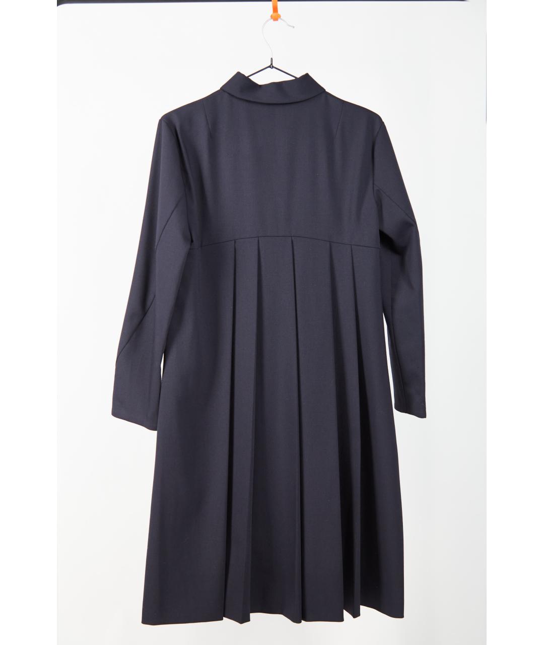 JIL SANDER Синее шерстяное повседневное платье, фото 5