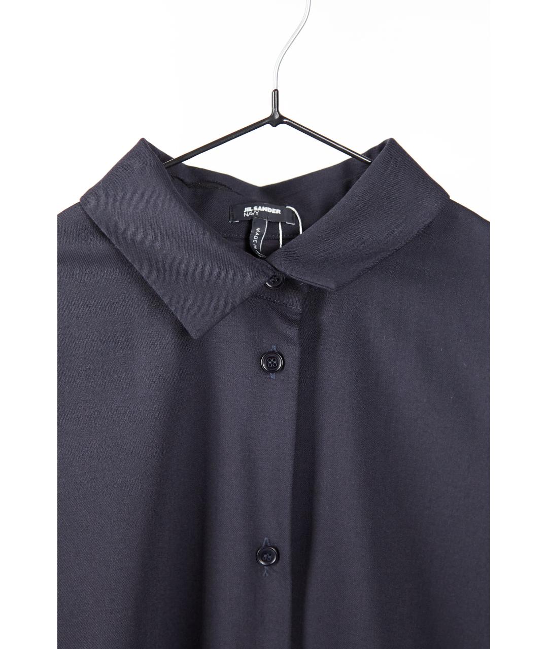 JIL SANDER Синее шерстяное повседневное платье, фото 2