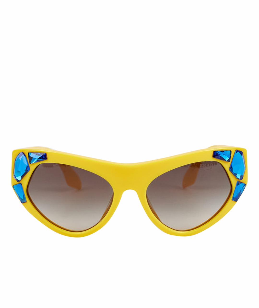 PRADA Желтые пластиковые солнцезащитные очки, фото 1