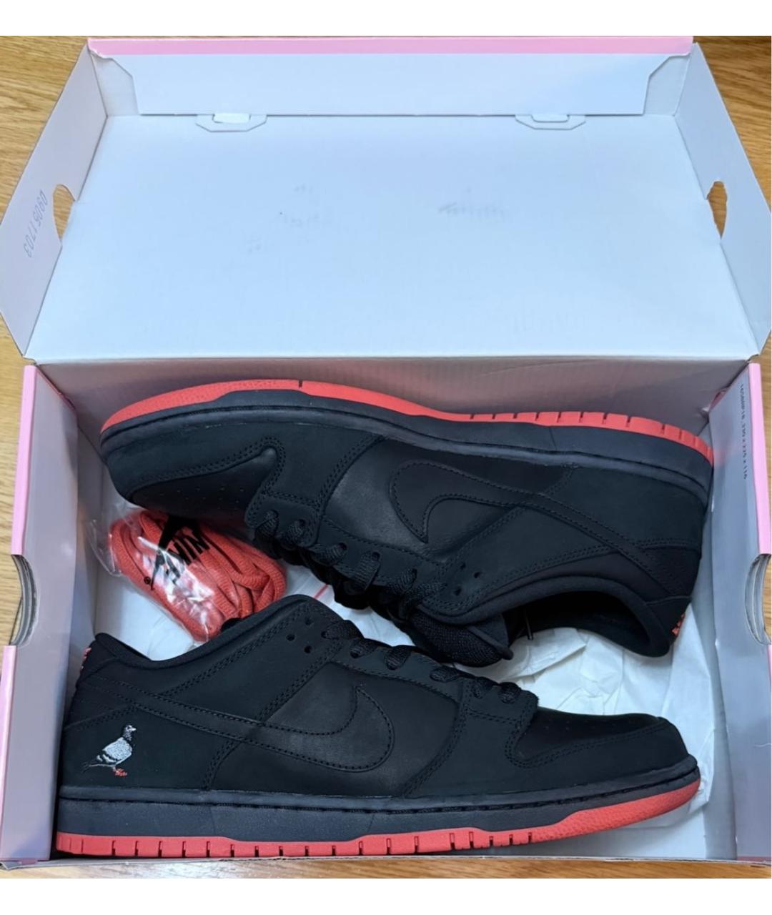 NIKE Черные кожаные низкие кроссовки / кеды, фото 6