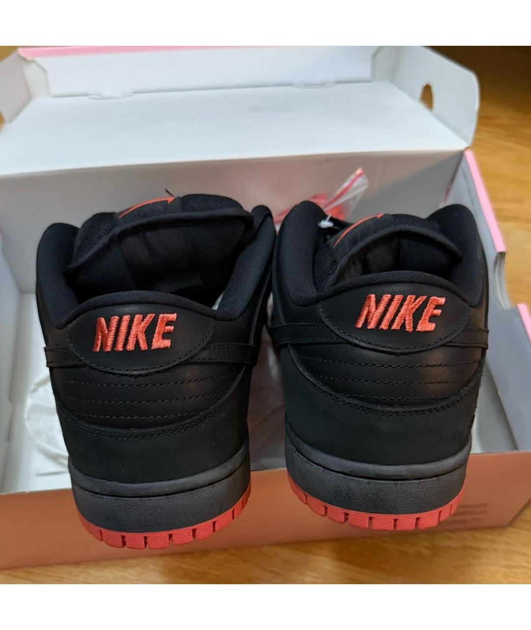 NIKE Черные кожаные низкие кроссовки / кеды, фото 4