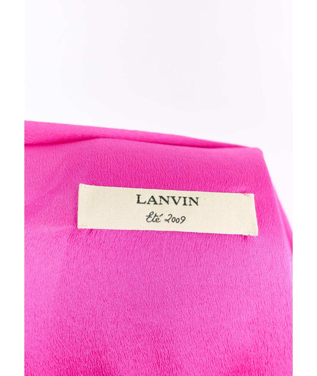 LANVIN Фуксия шелковое коктейльное платье, фото 5