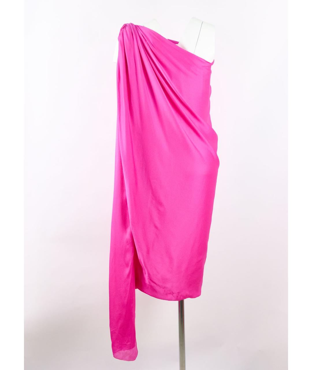 LANVIN Фуксия шелковое коктейльное платье, фото 4