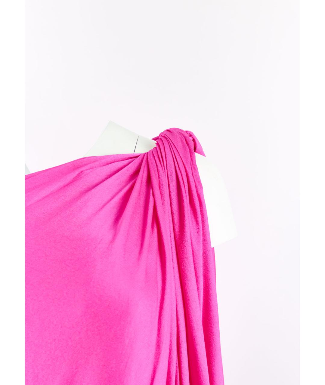 LANVIN Фуксия шелковое коктейльное платье, фото 3