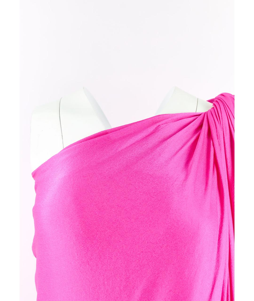 LANVIN Фуксия шелковое коктейльное платье, фото 2