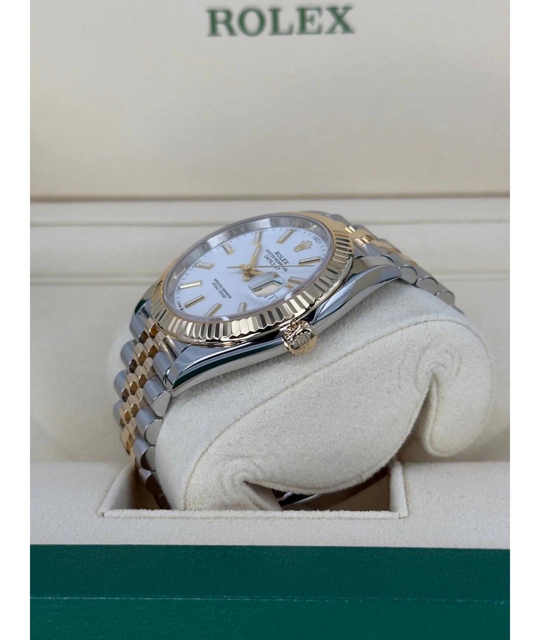 ROLEX Белые часы из желтого золота, фото 9