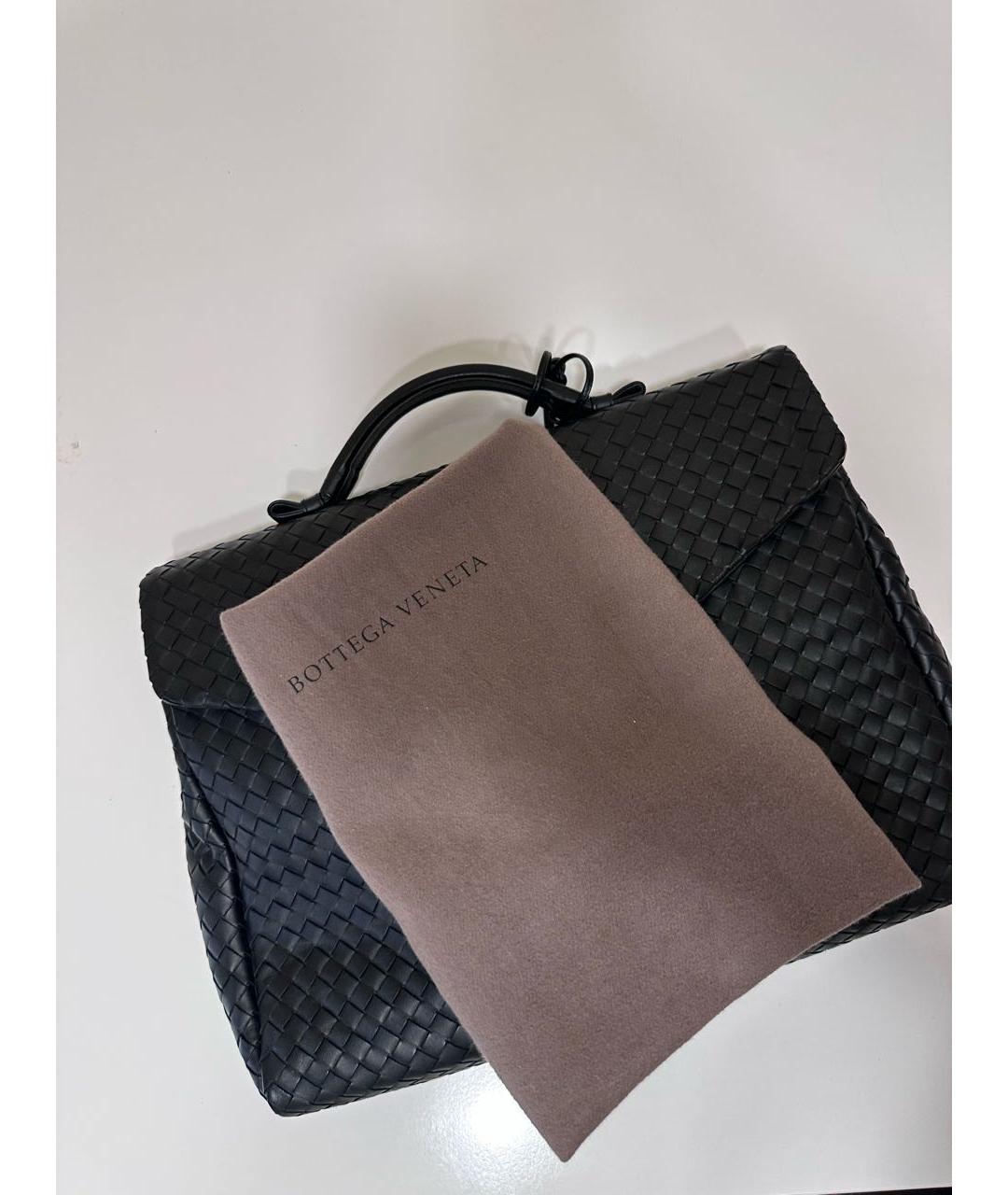 BOTTEGA VENETA Черный кожаный портфель, фото 4