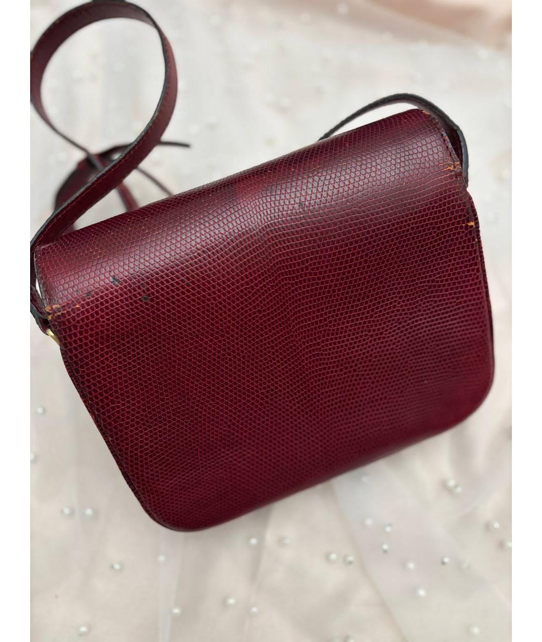 CELINE Бордовая сумка через плечо из экзотической кожи, фото 2