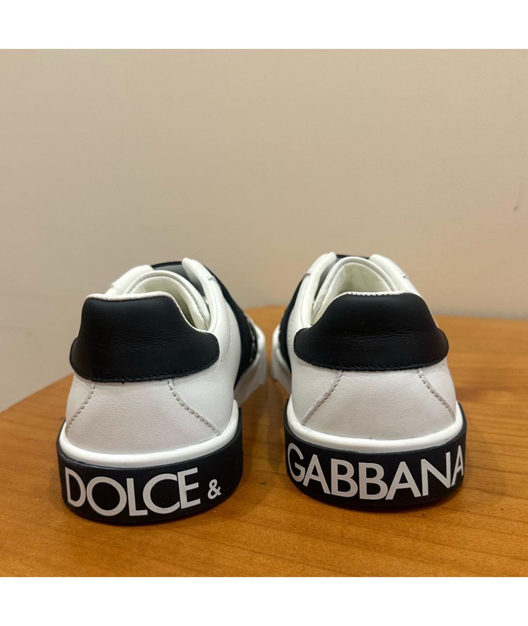 DOLCE & GABBANA KIDS Белые кожаные кеды, фото 4