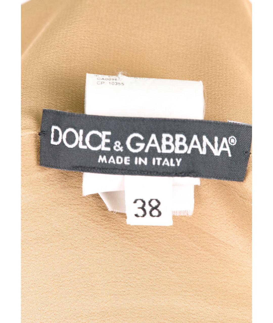 DOLCE&GABBANA Коричневое полиэстеровое повседневное платье, фото 5