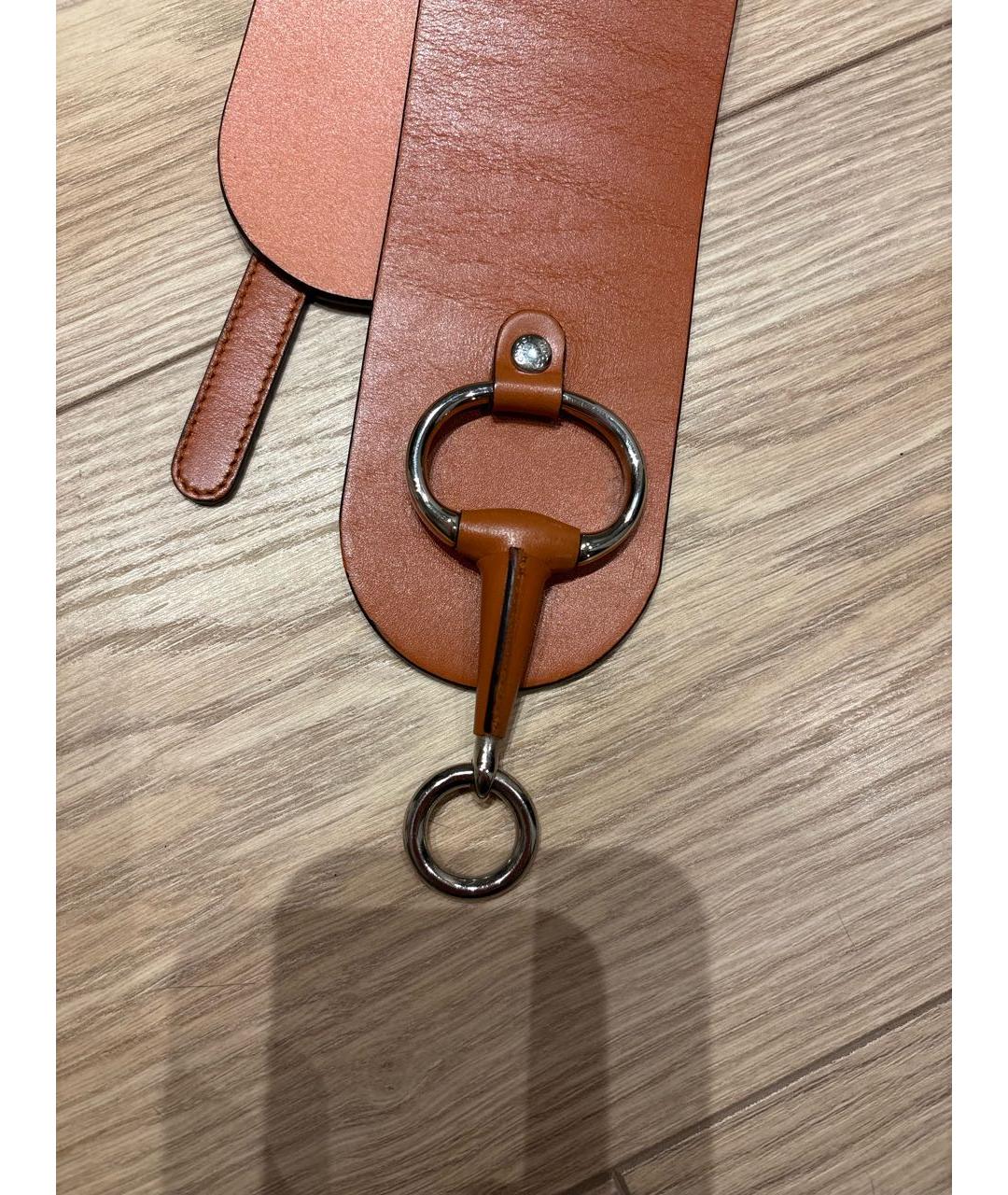 GUCCI Оранжевый кожаный ремень, фото 2
